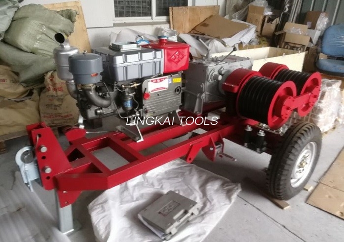 Troliu cu tambur dublu caban 5 tone cu remorca se potriveste cu motorul pe benzina Honda / Yamaha