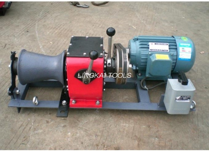 Troliu de tragere de cablu de sârmă, 1 tonă, uşoară, troliu, motor electric de 2,2 kW